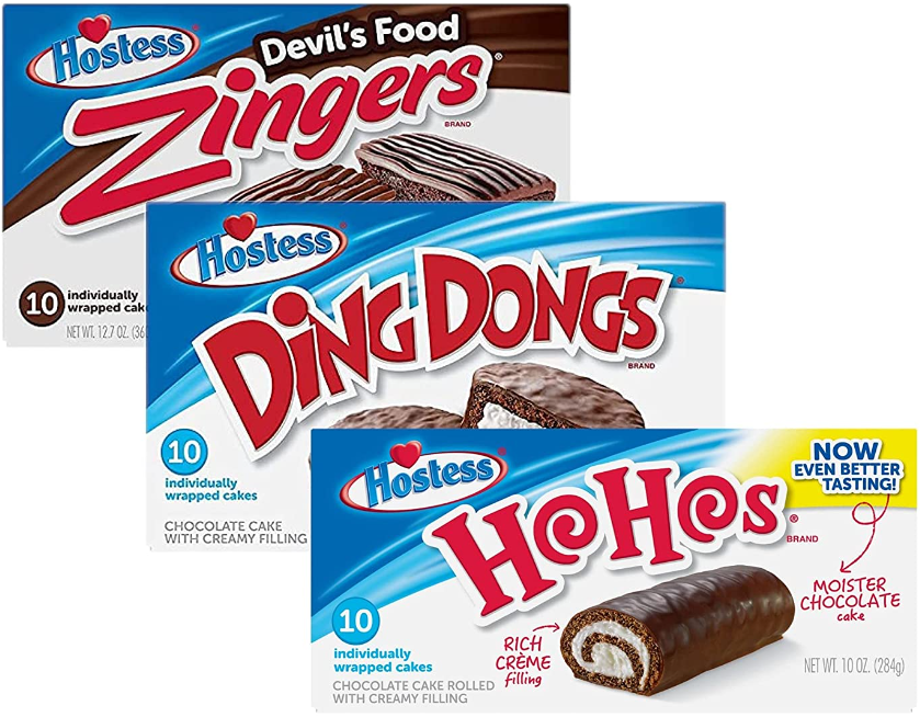 Hostess Chocolate Lovers Variety Packs | Ho Hos, Zingers and Ding Dongs