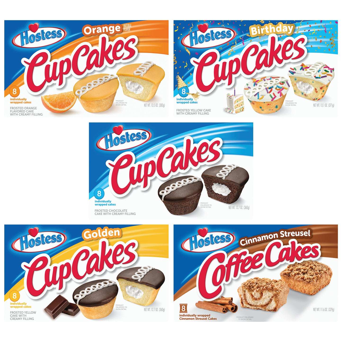 Hostess Cake Lovers Coffee & Cupcake Variety Pack - Delicious Coffee Cake and Cupcakes - Snack Cakes for Kids and Adults | 5 x 8 Packs (40 count)